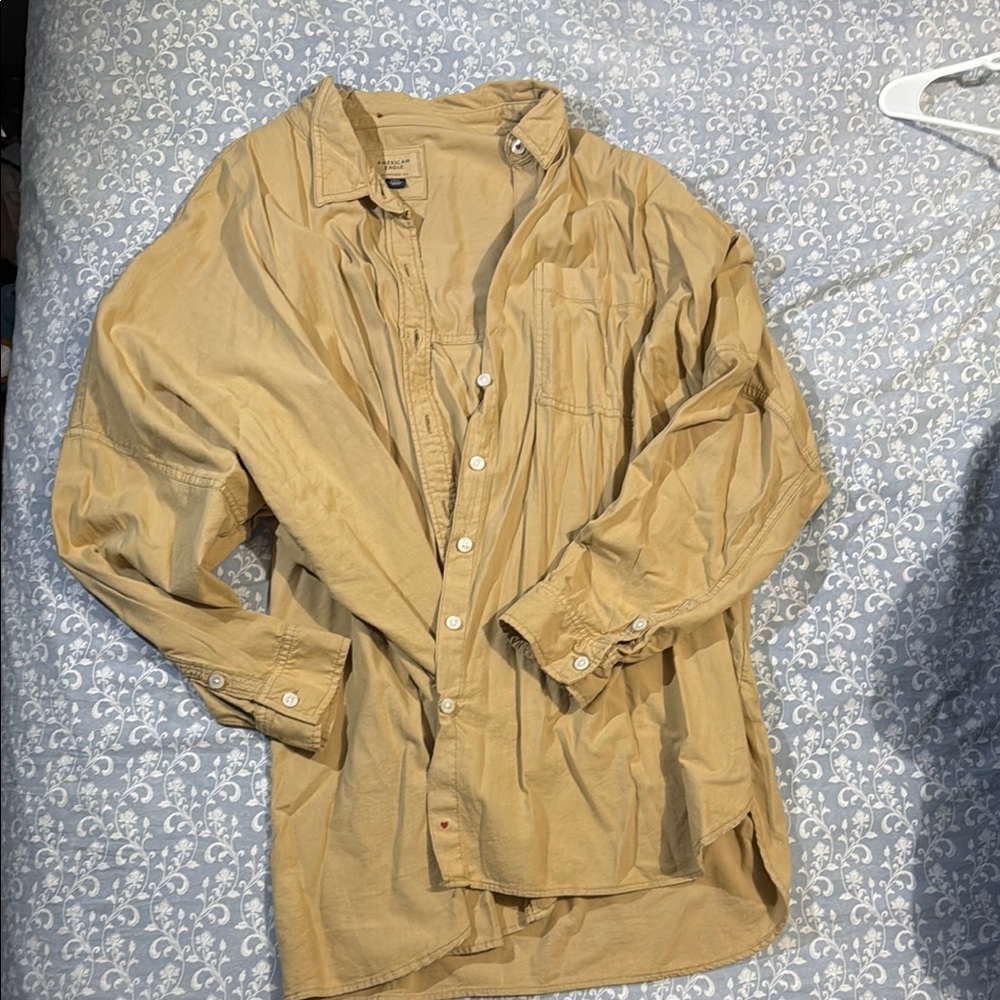 American Eagle Outfitters Tan Off-the-Shoulder Sweater